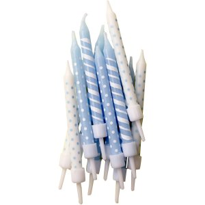 12 velas Lunares y rayas Azul/blanco