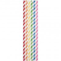 24 pajitas de papel arcoíris vintage
