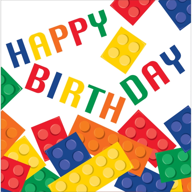 16 servilletas de feliz cumpleaños Block Party 