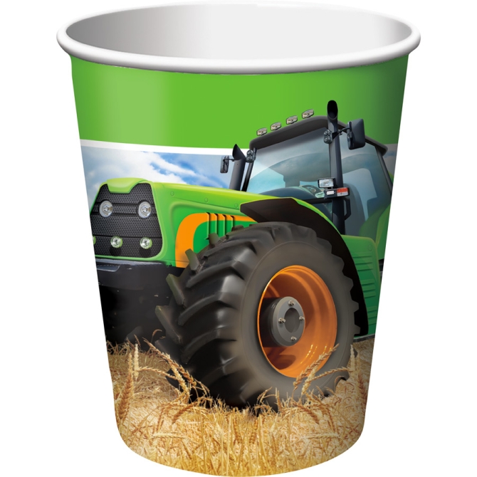 8 vasos grandes de tractor 