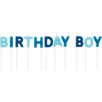 11 Mini velas con letras Happy Birthday Boy