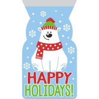 12 bolsas de regalo celofán de oso polar felices fiestas