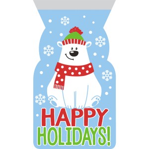 12 bolsas de regalo celofn de oso polar felices fiestas