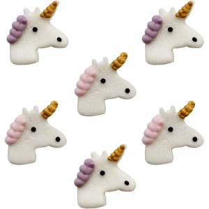 6 Cabezas de Unicornio (3,5 cm) - Azcar