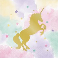 16 servilletas de unicornio pastel arcoíris