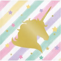 16 servilletas de unicornio pastel arcoíris