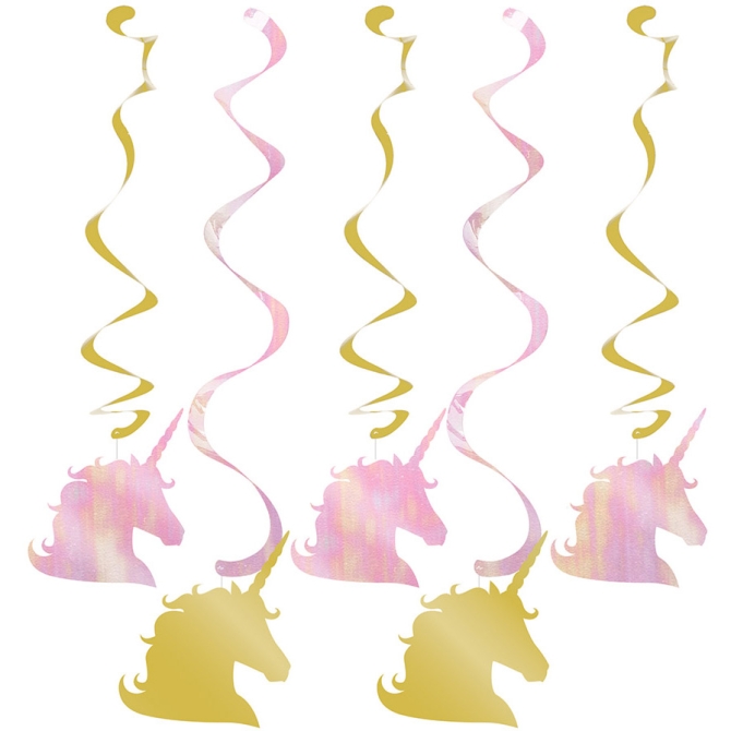 5 guirnaldas en espiral de unicornio pastel arcoris 