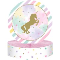 Centro de mesa de unicornio pastel arcoíris