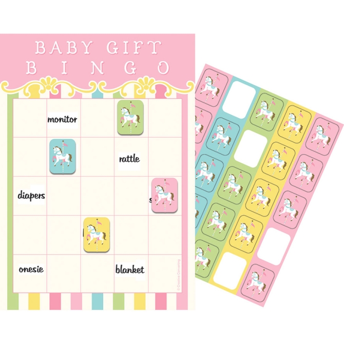 Bingo Baby Shower Carrusel Juego 