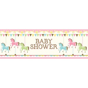 Pancarta de carrusel para baby shower (1,52 m)