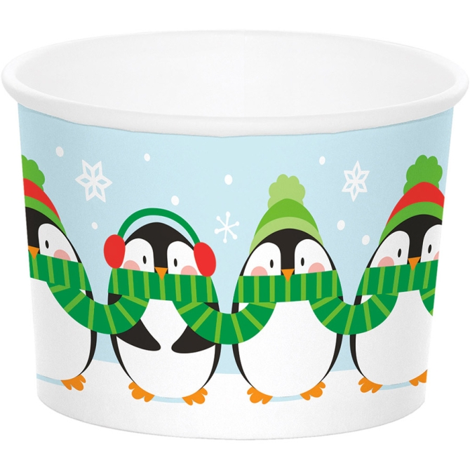 6 botes de helado de pingüino 