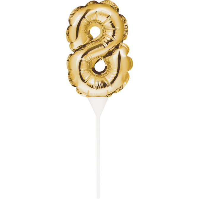 Pastel de globo de oro Pick nmero 8 