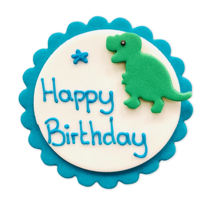 Oblea Happy Birthday Dino Decor - Azúcar 