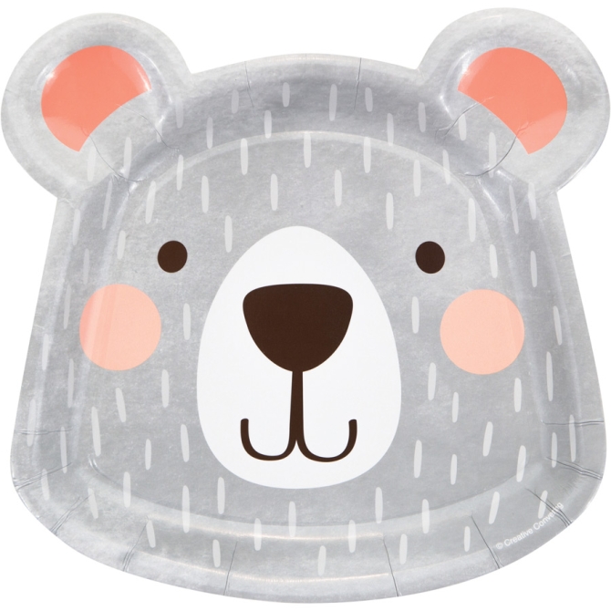 8 platos Cabeza de oso beb 