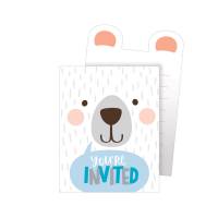 8 invitaciones de oso beb