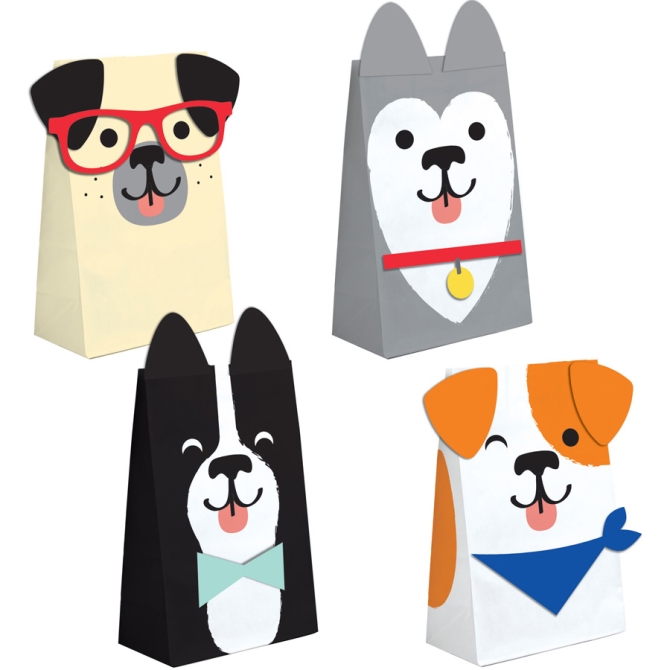 8 bolsas de regalo Dog Party 