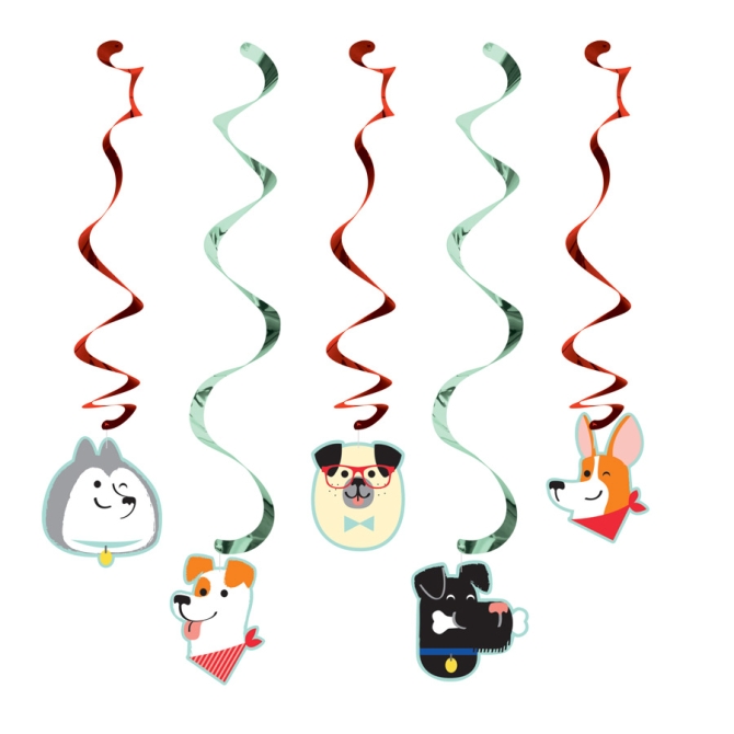 5 guirnaldas en espiral Dog Party 