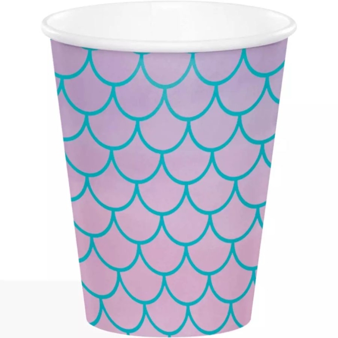 8 vasos de sirena iridiscentes 