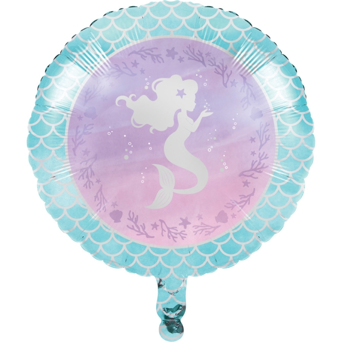Globo plano de sirena iridiscente 