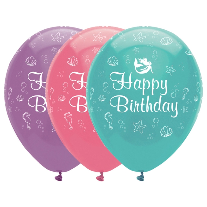 6 globos de sirena iridiscentes 