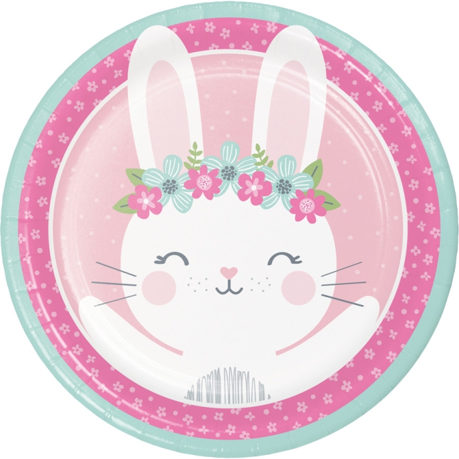 8 platos de conejo feliz 