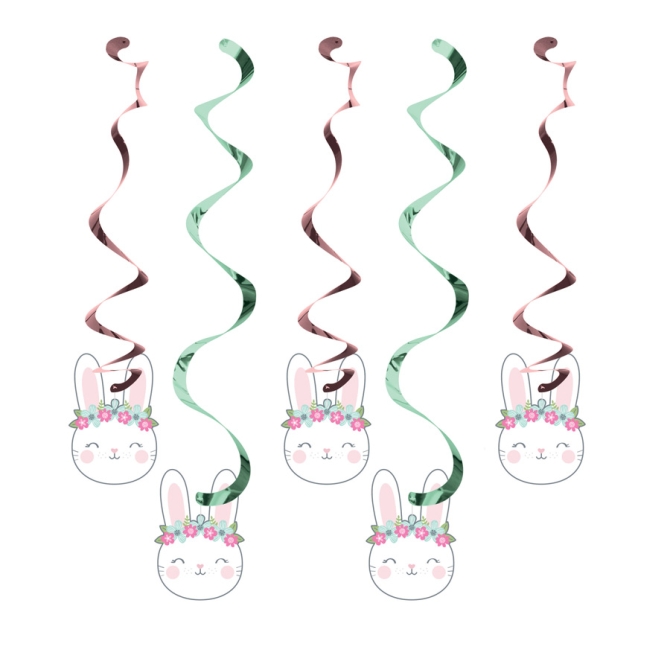5 Guirnaldas Espirales Happy Bunny 