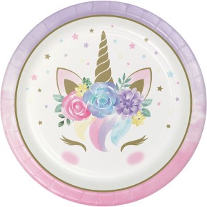 8 Platos Beb Unicornio