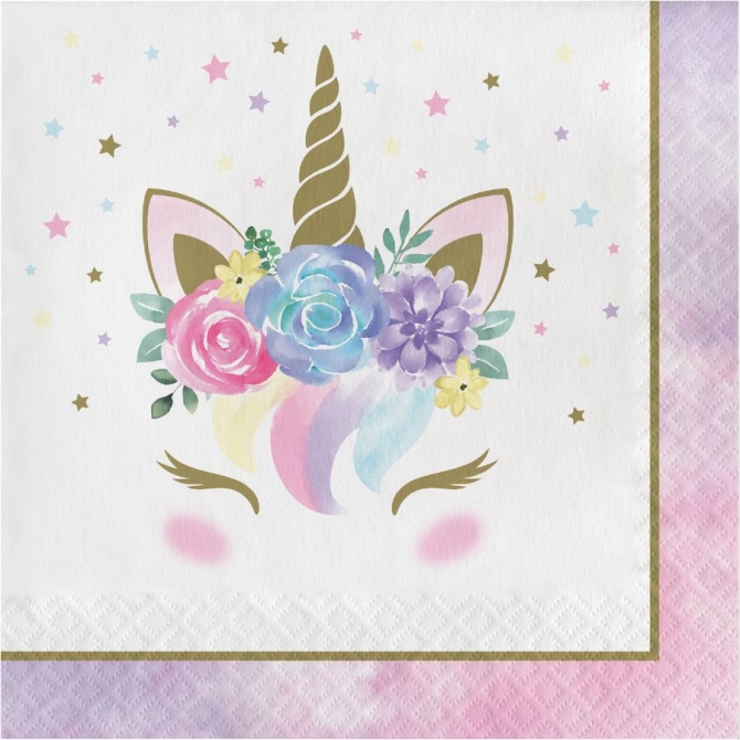 16 Servilletas Beb Unicornio 