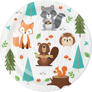 1 Juego, Vajilla De Decoración De Fiesta De Cumpleaños De Animales Del  Bosque, Bandera Temática De