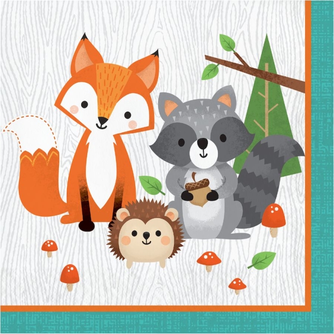 16 Servilletas - Animales del Bosque 