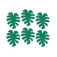 6 decoraciones de azcar con hojas tropicales