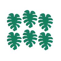 6 decoraciones de azúcar con hojas tropicales