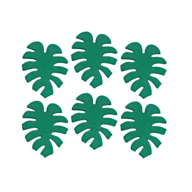 6 decoraciones de azúcar con hojas tropicales 