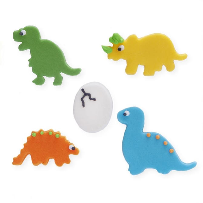 5 decoraciones de azcar Little Dino 