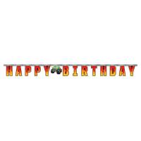 Contiene : 1 x Guirnalda de letras de feliz cumpleaños Monster Truck Rally