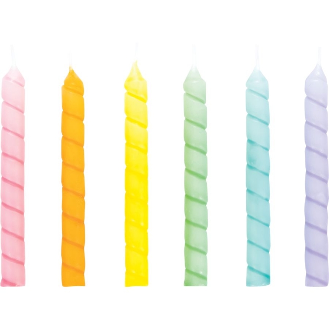12 Velas Torcidas Tarta (7 cm) 