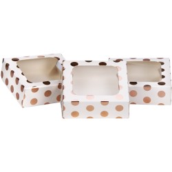 3 cajas pequeñas para pastel / golosina con lunares - oro rosa. n°2