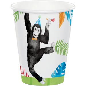 8 vasos de animales fiesteros