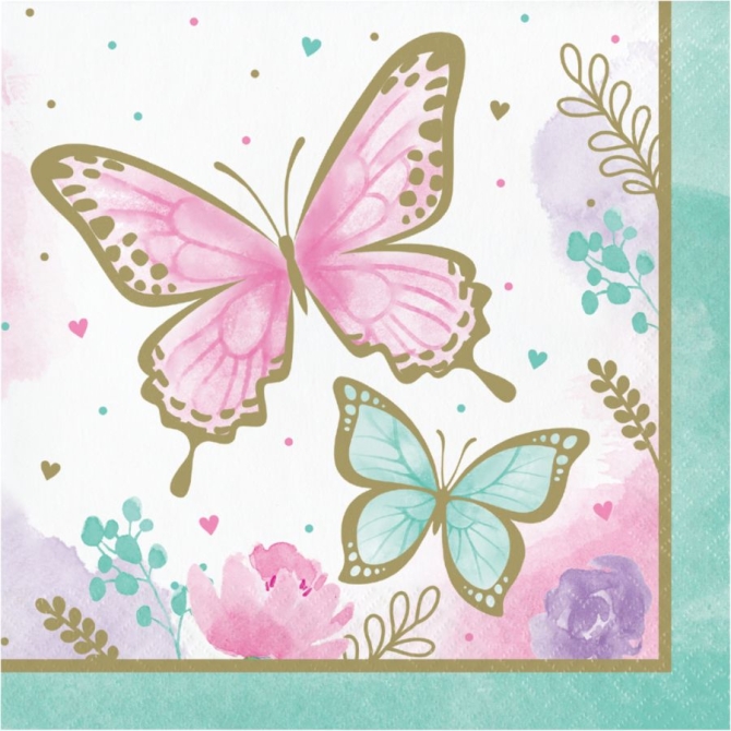 16 servilletas de mariposa 