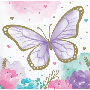 16 servilletas pequeas de mariposas