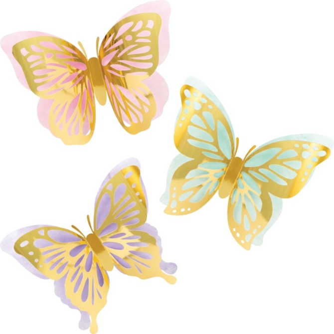 3 decoraciones de mariposas 