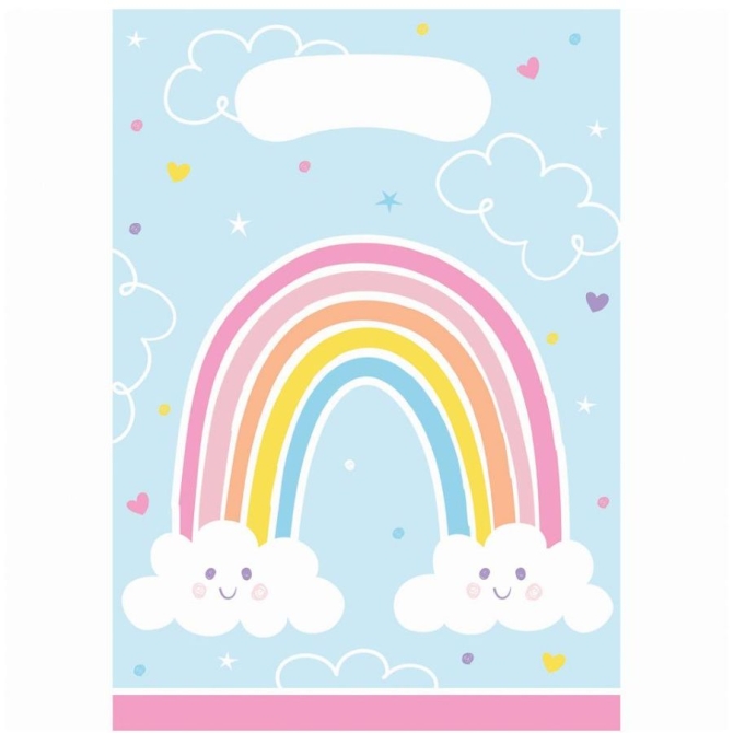 8 bolsas de regalo Happy Rainbow 