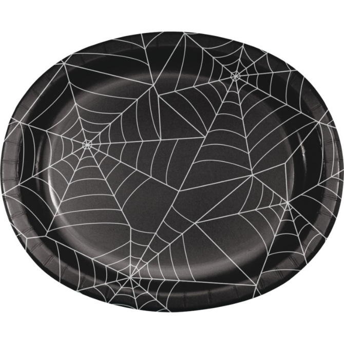 8 Platos Halloween Cuencos Tela de Araa 