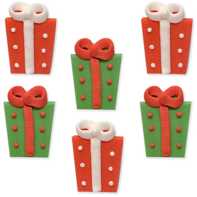 Paquete de 6 adornos decorativos para regalo (4, 2 cm) - Azúcar 