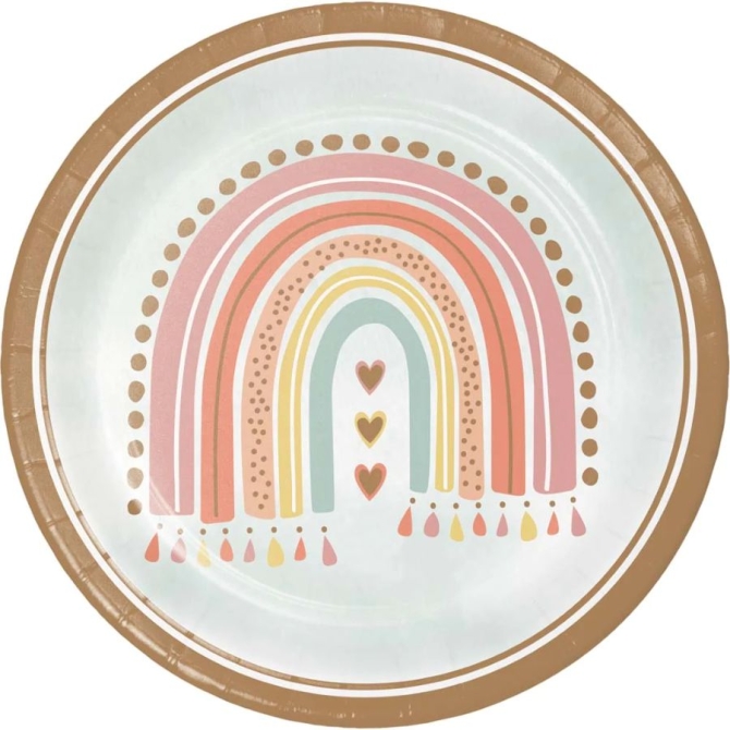 8 Platos Boho Rainbow 