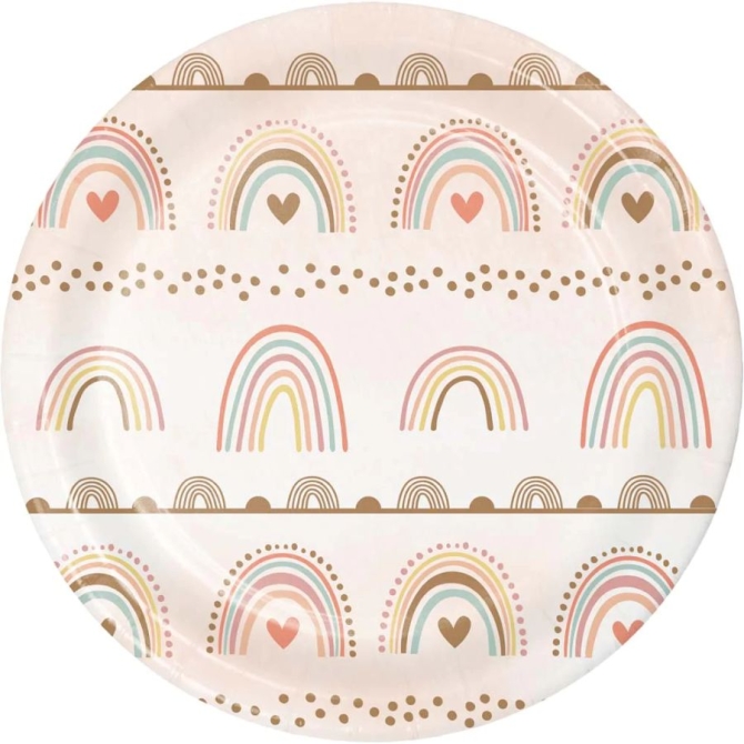 8 Pequeos Platos Boho Arco Iris 