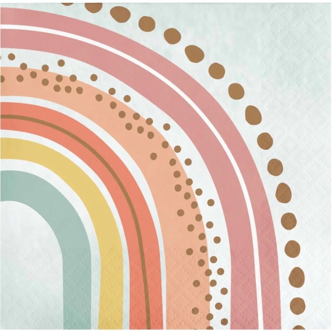 16 Toallas pequeas Boho Rainbow 