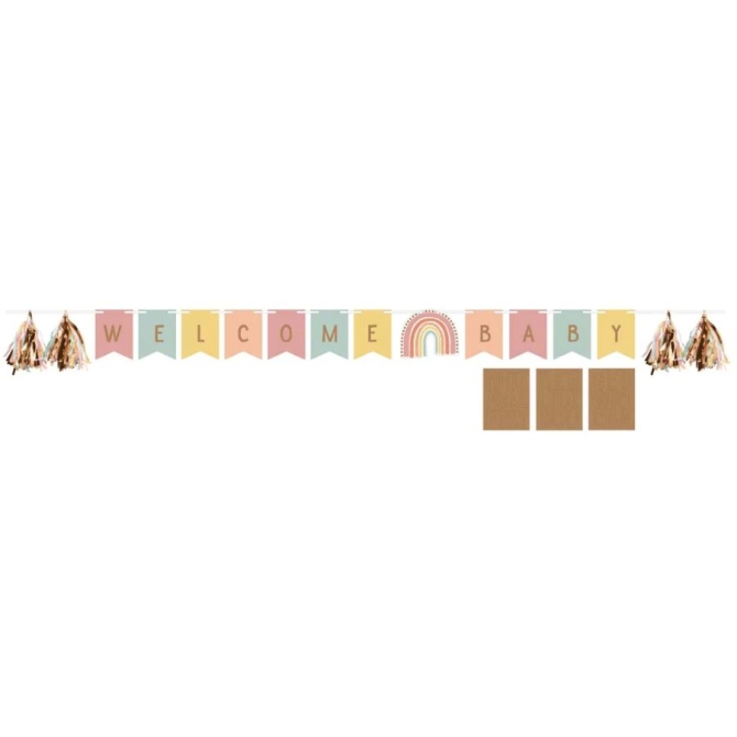 Guirnalda arco iris boho de borlas personalizable 