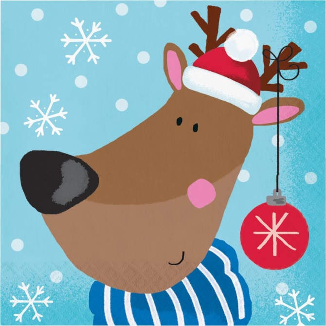 16 servilletas con personajes de Feliz Navidad 