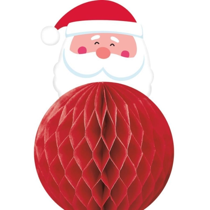 Centro de mesa de nido de abeja de Papá Noel 